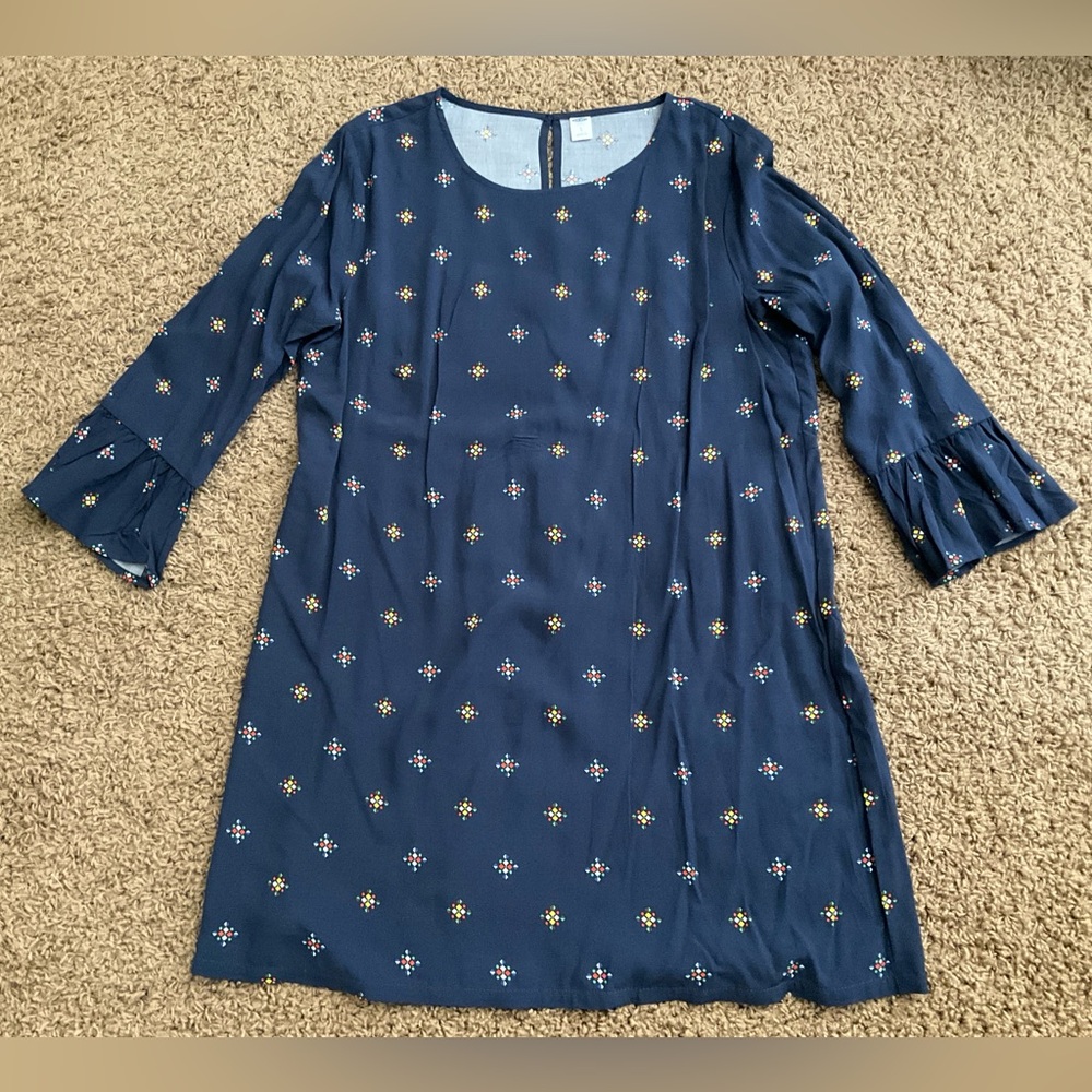 Blue Shift Dress, Flare Sleeves, Lightweight, Women’s Large, Like new condition